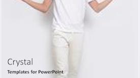  Presentation with polo - Amazing presentation having full-length-young-man-isolated backdrop and a white colored foreground