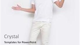  Presentation with polo - Cool new slides with full-length-young-man-isolated backdrop and a white colored foreground