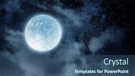  Presentation with moon - Slides having full-moon-background-mixed-media background and a ocean colored foreground