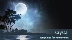  Presentation with moon - Colorful presentation theme enhanced with full-moon-background-mixed-media backdrop and a ocean colored foreground