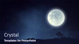  Presentation with moon - Amazing slide deck having full-moon-background-mixed-media backdrop and a navy blue colored foreground
