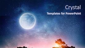  Presentation with moon - Colorful PPT layouts enhanced with full-moon-background-mixed-media backdrop and a navy blue colored foreground