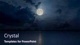  Presentation with moon - Colorful slide deck enhanced with full-moon-in-clouds-over backdrop and a navy blue colored foreground
