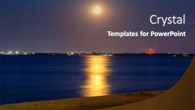  Presentation with moon - Slide deck having full-moon-in-july background and a tawny brown colored foreground