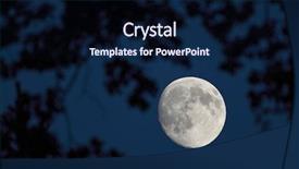  Presentation with night sky moon - Presentation theme having full moon on the dark background and a navy blue colored foreground