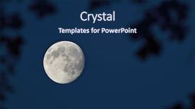  Presentation with dark night - Presentation theme with full moon on the dark background and a navy blue colored foreground