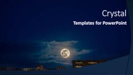  Presentation with city moon - Amazing slides having full-moon-over-night-city backdrop and a black colored foreground