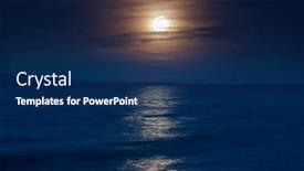  Presentation with moon - Slides consisting of full-moon-rising-above-lake background and a navy blue colored foreground
