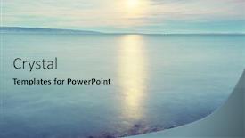  Presentation with mountain lake - Beautiful presentation featuring full-moon-rising-above-mountain backdrop and a light blue colored foreground