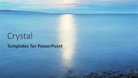  Presentation with mountain lake - Audience pleasing PPT theme consisting of full-moon-rising-above-mountain backdrop and a light blue colored foreground