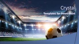  Presentation with football lights - Cool new PPT theme with full night football arena in lights backdrop and a navy blue colored foreground