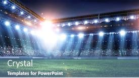 Presentation with football lights - Presentation consisting of full night football arena in lights background and a teal colored foreground