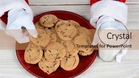  Presentation with chocolate chip cookies - Amazing PPT layouts having full of chocolate chip cookies backdrop and a coral colored foreground