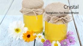  Presentation with honey - PPT theme enhanced with full of delicious fresh honey background and a  colored foreground