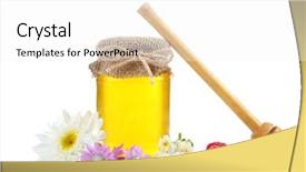  Presentation with honey skincare - Slides having full of delicious fresh honey background and a  colored foreground