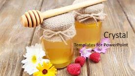  Presentation with honey bee - Theme featuring full of delicious fresh honey background and a  colored foreground