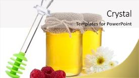  Presentation with fresh water splash green apple isolated white - Cool new PPT theme with full of delicious fresh honey backdrop and a  colored foreground