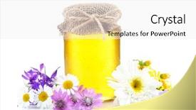  Presentation with white flowers - Cool new presentation theme with full of delicious fresh honey backdrop and a white colored foreground