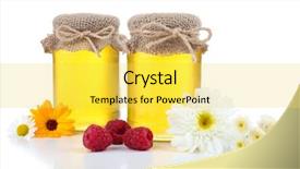  Presentation with honey bee - Slide deck featuring full of delicious fresh honey background and a  colored foreground