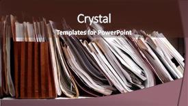  Presentation with files - Colorful PPT theme enhanced with full of files and box backdrop and a  colored foreground