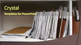  Presentation with files - Slides featuring full of files and box background and a  colored foreground