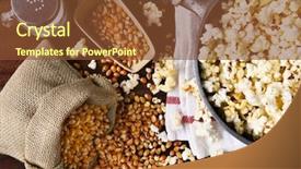  Presentation with salt - PPT theme consisting of full of freshly popped popcorn background and a tawny brown colored foreground