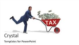  Presentation with tax evasion - Audience pleasing theme consisting of full of money in tax backdrop and a white colored foreground