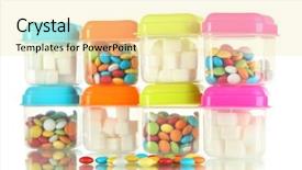  Presentation with plastic containers - Amazing slides having full of plastic containers isolated backdrop and a blonde colored foreground