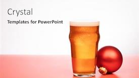  Presentation with ale - PPT theme consisting of full-pint-glass-of-lager background and a white colored foreground
