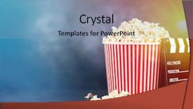  Presentation with popcorn - Amazing PPT layouts having full popcorn bucket backdrop and a light blue colored foreground
