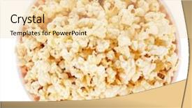  Presentation with popcorn - PPT layouts with full popcorn bucket background and a blonde colored foreground