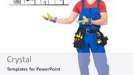  Presentation with points - Cool new PPT theme with full-portrait-of-the-handyman backdrop and a  colored foreground