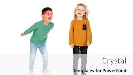 Presentation with children playing - PPT theme having full-portrait-of-two-children background and a white colored foreground