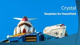  Presentation with franchise - Beautiful theme featuring full-size-gundam-performances-outside backdrop and a gray colored foreground