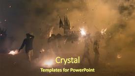  Presentation with religious - Slide set with full smoke of firecracker background and a tawny brown colored foreground