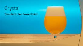  Presentation with ale - Slide set featuring full-snifter-glass-of-hazy background and a teal colored foreground