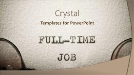  Presentation with job - Presentation theme with full-time-job-text-written background and a sky blue colored foreground