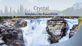  Presentation with autumn blue - Amazing slide set having full-water bubbling waterfall of athabasca clear autumn evening in jasper national park cold blue water at sunset the concept of extreme and ecological tourism backdrop and a sky blue colored foreground