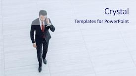  Presentation with brainstorming top view - Cool new presentation theme with full white banner - top view from afar backdrop and a sky blue colored foreground