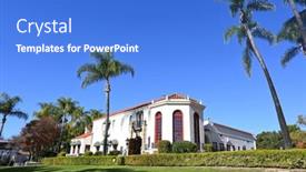  Presentation with cultural center - PPT theme featuring fullerton-california-21-dec-2022 background and a  colored foreground