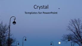  Presentation with night sky - PPT layouts consisting of fullmoon trees and street lamp background and a  colored foreground