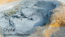  Presentation with drilling mud - Beautiful slide deck featuring fumarole is bubbling and exploding backdrop and a  colored foreground
