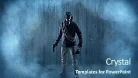  Presentation with fume - Amazing PPT theme having fumes - dreadful dangerous man with wood backdrop and a  colored foreground