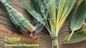  Presentation with sage - PPT theme having fumes - fuming sage stick close-up shot background and a tawny brown colored foreground