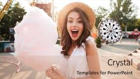  Presentation with amusement park - Slide deck with fun - close up portrait background and a coral colored foreground