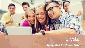  Presentation with technology students - Audience pleasing theme consisting of fun - education high school technology backdrop and a coral colored foreground