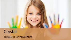  Presentation with art - PPT layouts enhanced with fun - education school art and painitng background and a coral colored foreground