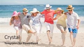  Presentation with dancing - Beautiful presentation design featuring fun - senior friends dancing backdrop and a lemonade colored foreground