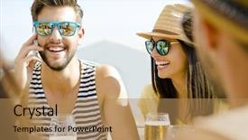  Presentation with cold beer - Slide deck enhanced with fun and drinking a cold background and a  colored foreground