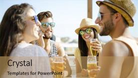  Presentation with cold beer - PPT theme enhanced with fun and drinking a cold background and a coral colored foreground